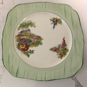 Vintage H&K Tunstall China Square Luncheon 8.75” Salad Cake Plate